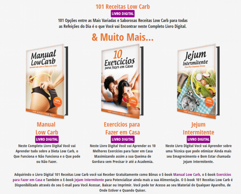 101 Receitas Low Carb Com Dicas Para Perder Peso Dieta Low Carb 3728